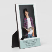 青モダン卒院写真 フォトプラーク (側面)