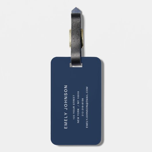 青モダン名 ラゲッジタグ (裏面縦)