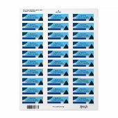 青モダン図形差出人住所ラベル ラベル (フルシート)