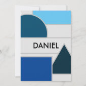 青モダン図形招待状 招待状 (裏面)