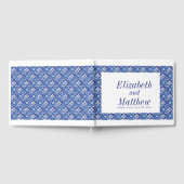 青モダン地中海の結婚色 ゲストブック (全面)