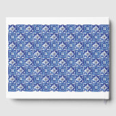 青モダン地中海の結婚色 ゲストブック (裏面)