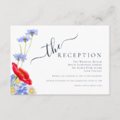 青モダン夏エレガントフローラ結婚ズ エンクロージャーカード (正面)