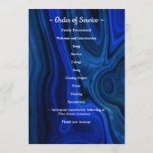 青モダン大理石サービスの葬儀の写真順序 プログラム (裏面)