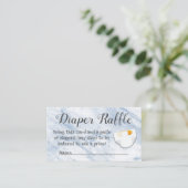 青モダン大理石ベイビーシャワーおむつラッフルカード エンクロージャーカード (スタンド正面)