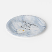 青モダン大理石ベビーシャワーオムツパーソナライズされた ペーパープレート (アングル)