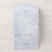 青モダン大理石ミニマルQRコード オールインワン招待状 (外側)