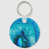 青モダン大理石瑪瑙 キーホルダー (正面)