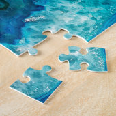 青モダン大理石瑪瑙 ジグソーパズル (側面)