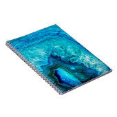 青モダン大理石瑪瑙 ノートブック (右側)