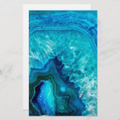 青モダン大理石瑪瑙 便箋 (正面/裏面)