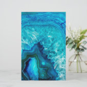 青モダン大理石瑪瑙 便箋 (スタンド正面)