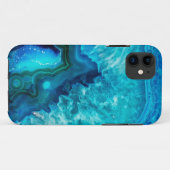 青モダン大理石瑪瑙 Case-Mate iPhoneケース (裏面(横))