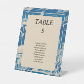 青モダン大理石結婚沿岸の表番号 台座サイン (正面)