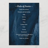 青モダン大理石Photo Order Of Service葬儀 プログラム (裏面)