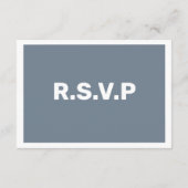 青モダン大RSVP QRコード結婚 エンクロージャーカード (裏面)