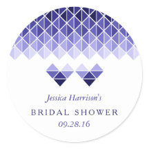 青モダン幾何ラブハートブライダルシャワー