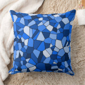 青モダン幾何学模様 クッション (ブランケット)
