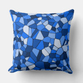 青モダン幾何学模様 クッション (正面)