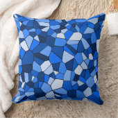 青モダン幾何学的モザイク クッション (ブランケット)