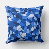 青モダン幾何学的モザイク クッション (裏面)