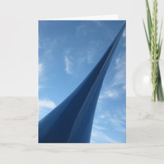 青モダン彫刻 カード (正面)