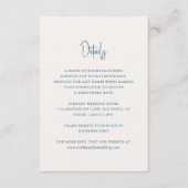 青モダン手書きスクリプトエレガントな結婚式 エンクロージャーカード (正面)