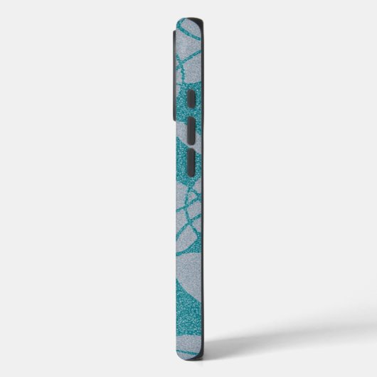 青モダン抽象芸術円パタパーソナライズされたーン Case-Mate iPhoneケース (裏面 / 左)