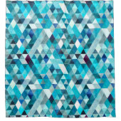 青モダン抽象芸術模様シャワーカーテン シャワーカーテン (正面)