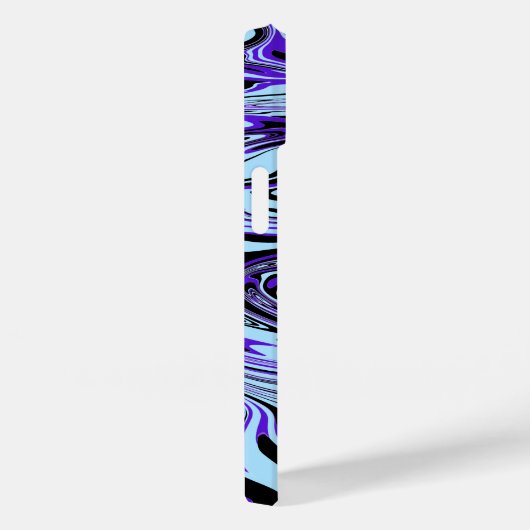 青モダン抽象芸術水彩模様モノグラム Case-Mate iPhoneケース (裏面 / 右)