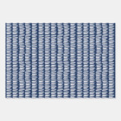 青モダン抽象芸術水色パターン ラッピングペーパーシート (正面)