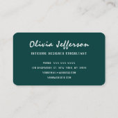 青モダン抽象芸術波線インテリア設計者 名刺