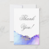 青モダン抽象芸術結婚ズ サンキューカード (正面)