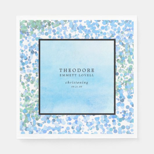 青モダン抽象芸術《キリスト教》洗礼式や命名式 スタンダードランチョンナプキン (正面)