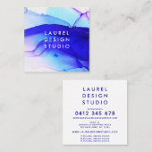 青モダン抽象芸術 スクエア名刺 (正面/裏面)