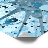 青モダン抽象芸術 ポスター (角)