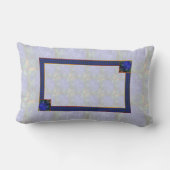 青モダン抽象芸術 ランバークッション (裏面)