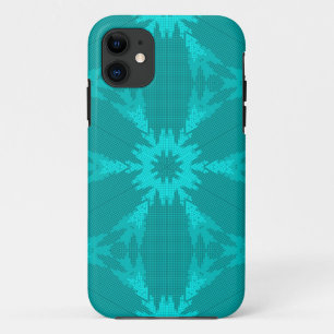 青モダン抽象芸術 iPhone 11 ケース