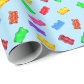 青モダン数々の色の熊 ラッピングペーパー (ロールコーナー)