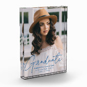 青モダン文字卒業 フォトブロック (左)