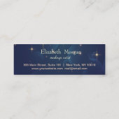 青モダン星のエレガント金ゴールドハート ロイヤリティカード (裏面)