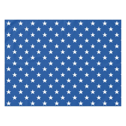 青モダン星・白星グラフィックパターンおもしろい テーブルクロス (正面(横))