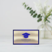 青モダン書科卒業金ゴールド 名刺 (スタンド正面)