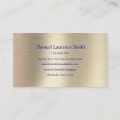 青モダン書科卒業金ゴールド 名刺 (裏面)