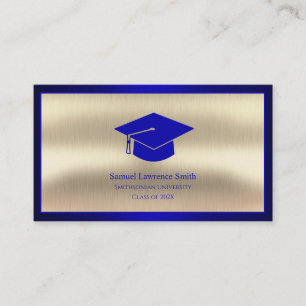 青モダン書科卒業金ゴールド 名刺