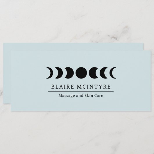 青モダン月フェイズエレガントギフト証書 (正面/裏面)