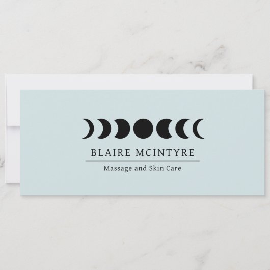 青モダン月フェイズエレガントギフト証書 (正面)