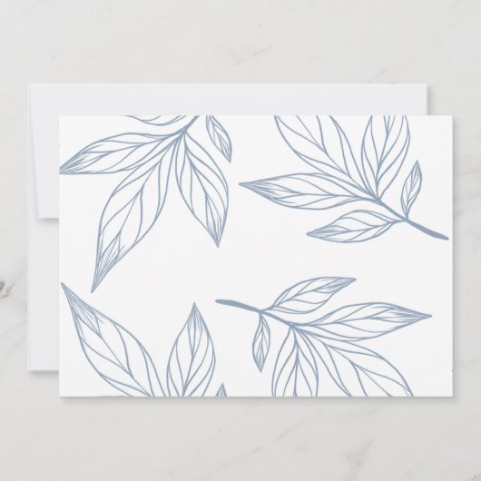 青モダン植物写真クリスマス 招待状 (裏面)