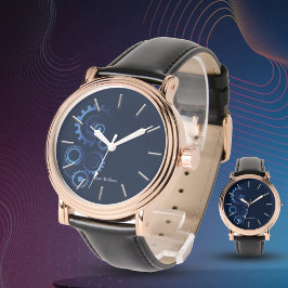 青モダン機械技師 腕時計