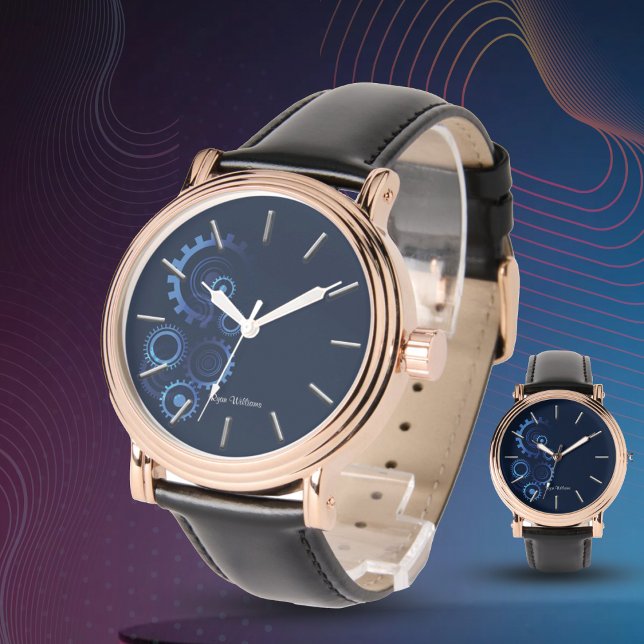 青モダン機械技師 腕時計 (クリエイターアップロード済み)